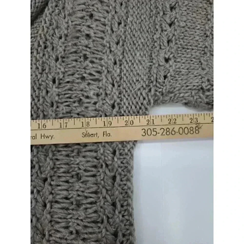 Chico's Brown Open Front Loose Knit Cardigan Sweater Women's Sz Small Wool Blend - Picture 4 of 6